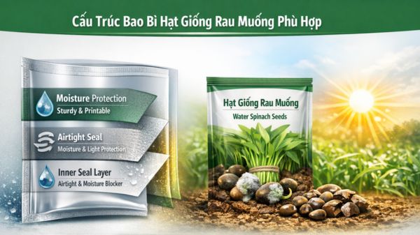 Cấu trúc bao bì hạt giống rau muống phù hợp