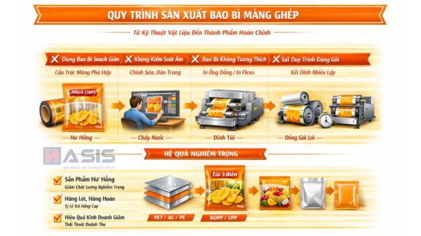 Quy trình sản xuất bao bì màng ghép - in màng ghép theo yêu cầu