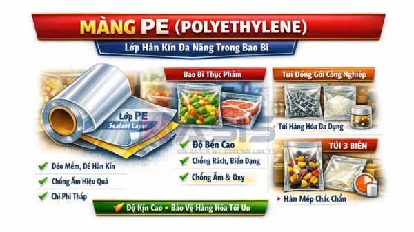 Vật liệu màng ghép: màng PE (Polyethylene)