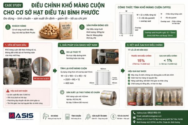 Tính Kích Thước Màng Cuộn VFFS: Điều Chỉnh Khổ Màng Cuộn 